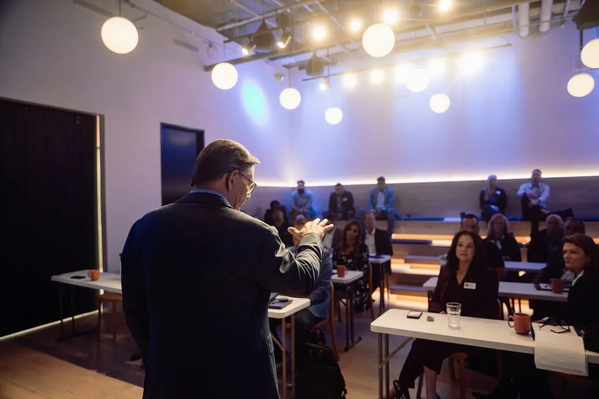 John Franklin Wiley presenting to an audience
