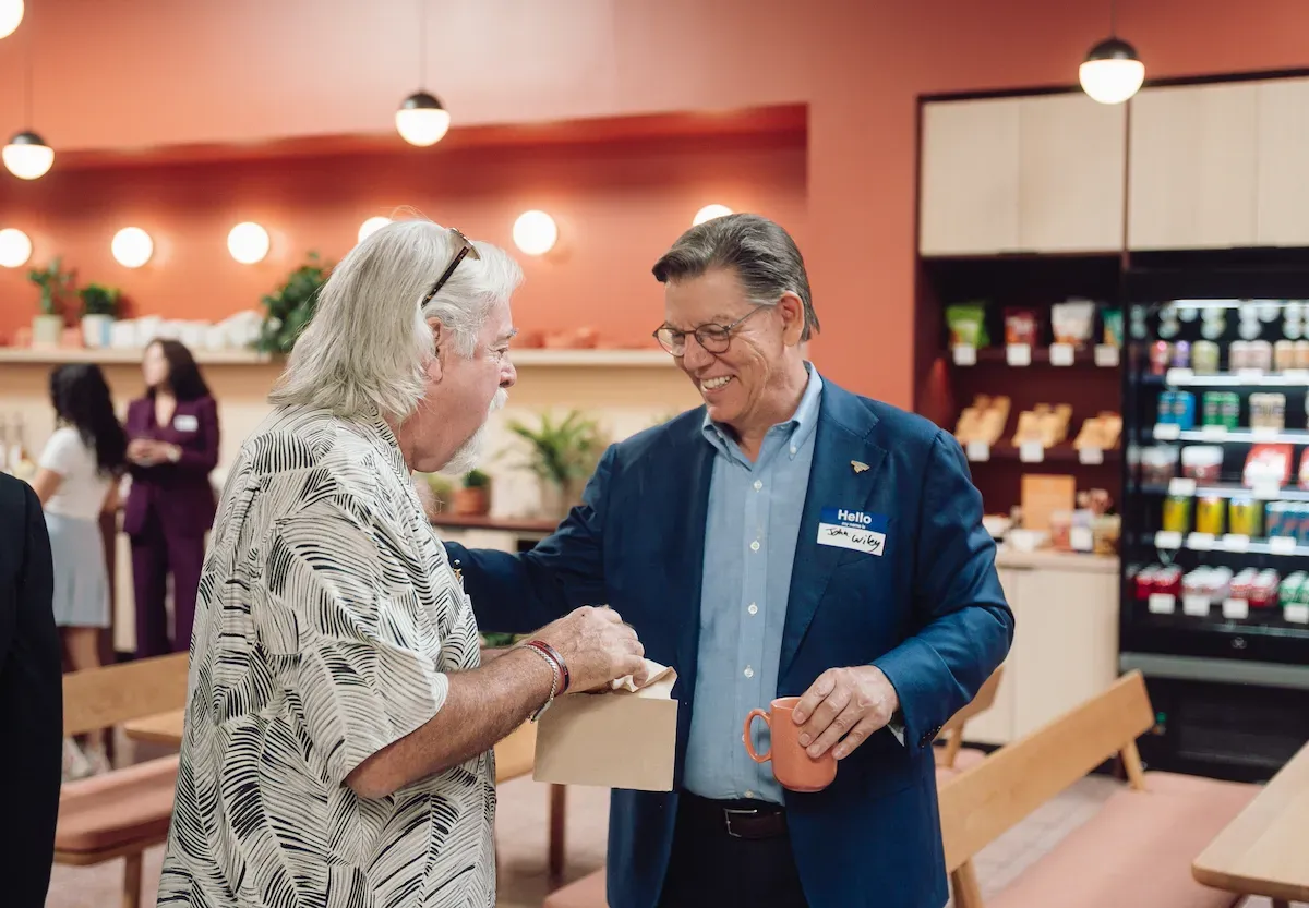John Franklin Wiley in conversation at an event